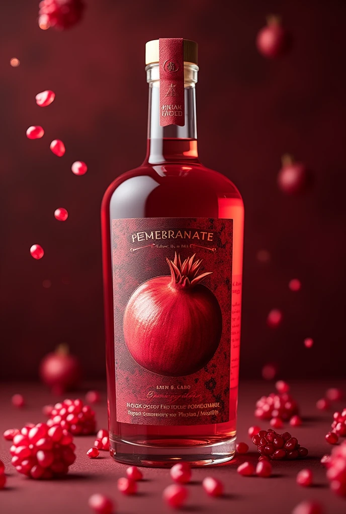 Label for pomegranate liqueur