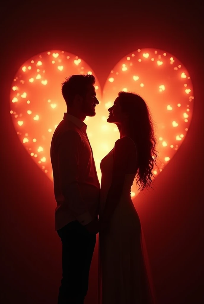 Couple Backlight dreamy heart background