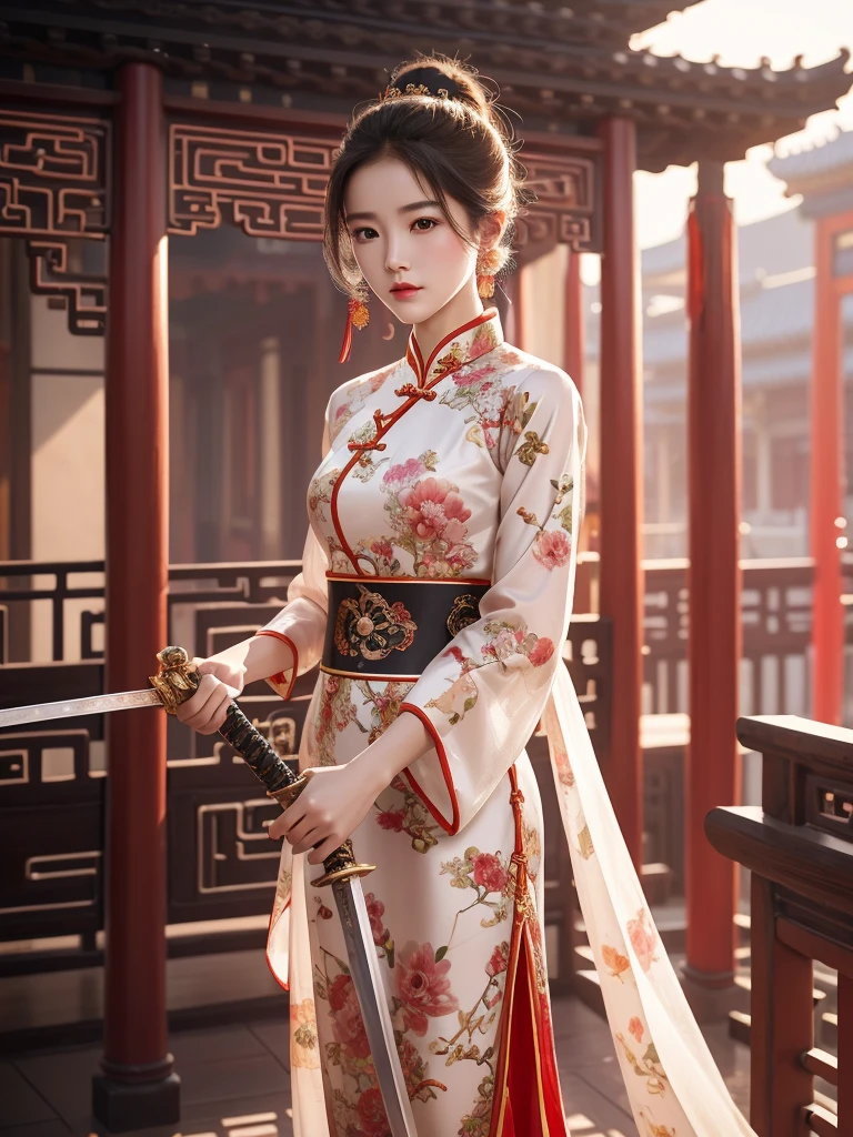 Beautiful female in traditional Chinese clothes 