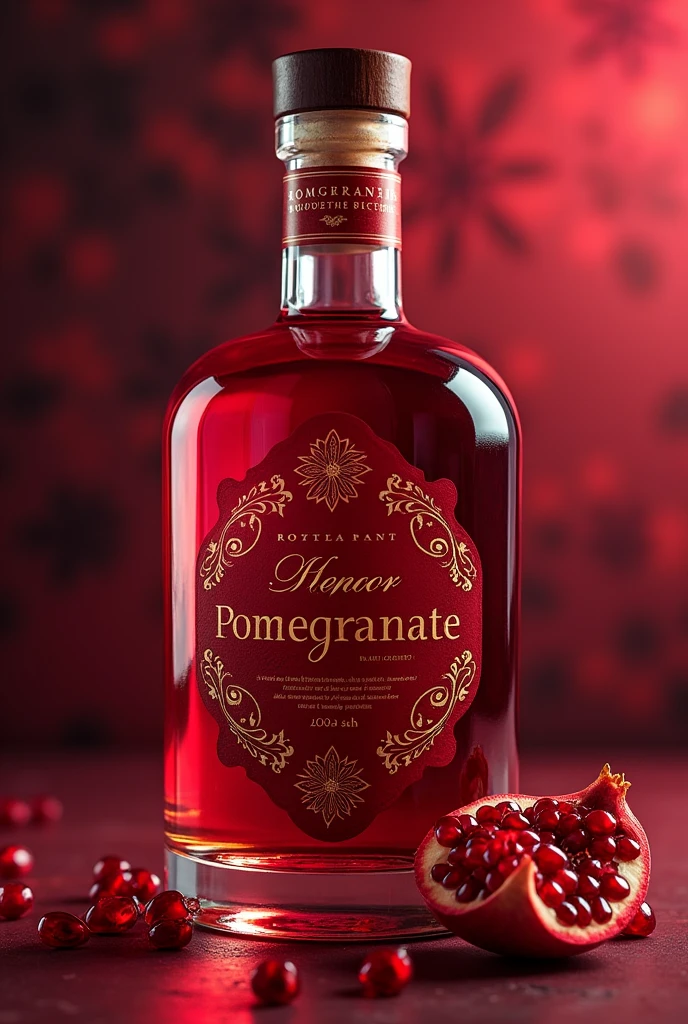 Label for pomegranate liqueur without bottle 
