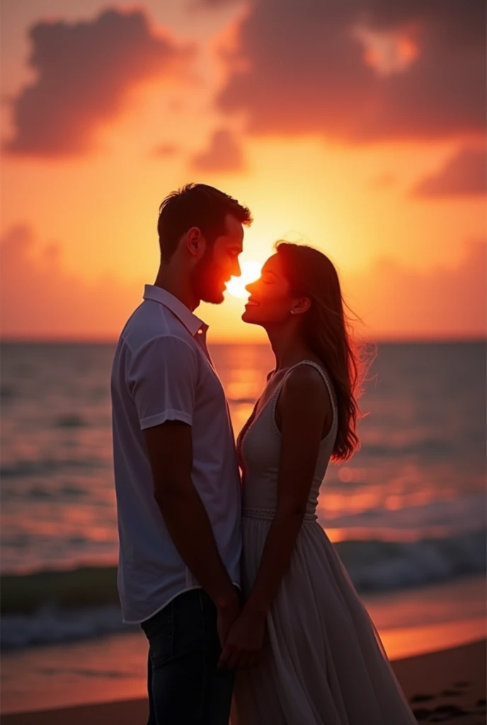 Couple Backlight dreamy heart background Dreamy Ocean