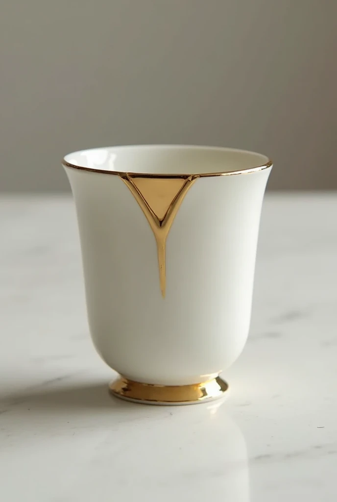 Gold-inlaid ceramic cup 45-degree angle shape is simple and beautiful,nice