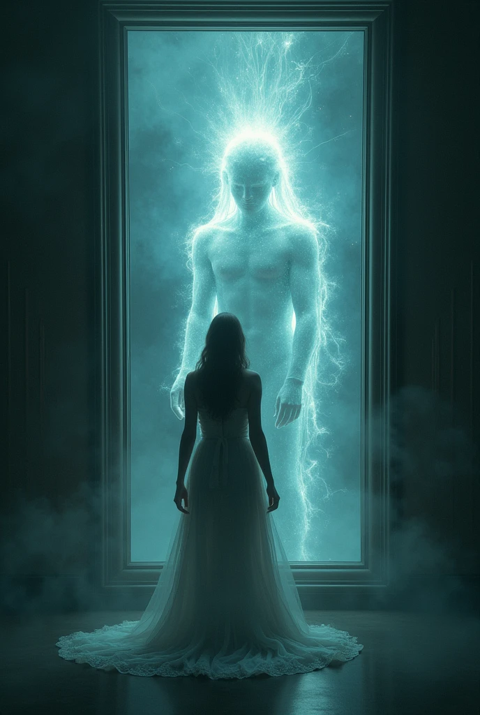 Connecting with the quantum double man in front of a mirror