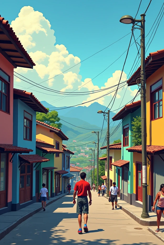 Create an animated image of Manizales Caldas Colombia where there are stressed people