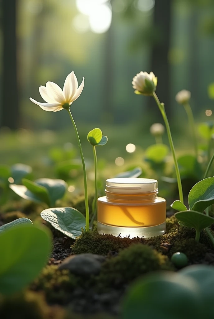 no humans,flower,depth of field,depth of field,leaf,scenery,nature,white flower,realistic,plant,still life,grass,outdoors,bottle,Realistic product commercial blockbuster,with white flowers in the background a jar of liquid makeup rests in the forest,in the style of photorealistic renderings,terragen,light yellow and silver,octane render,georg jensen,isolated landscapes,kodak plus-x,Realistic product commercial blockbuster,bottle of beer surrounded by green beans,vray strokes,dark blue and white,war photography,stercore,photographic installation,pointillism colours,optical mixing,bombacore,black background, 