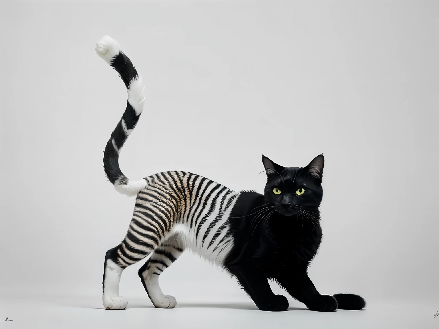 A breathtaking conceptual art piece in the form of a coloring book page, featuring a minimalistic and ultra-realistic cat. The cat is meticulously drawn with a single black line against a pristine white background, exuding grace and elegance. The stripes form a delicate and intricate pattern, highlighting the artist's exceptional skill and precision. Inspired by ukiyo-e, graffiti, and conceptual art, the piece showcases vibrant energy and movement, with a sense of uplifting spirit.