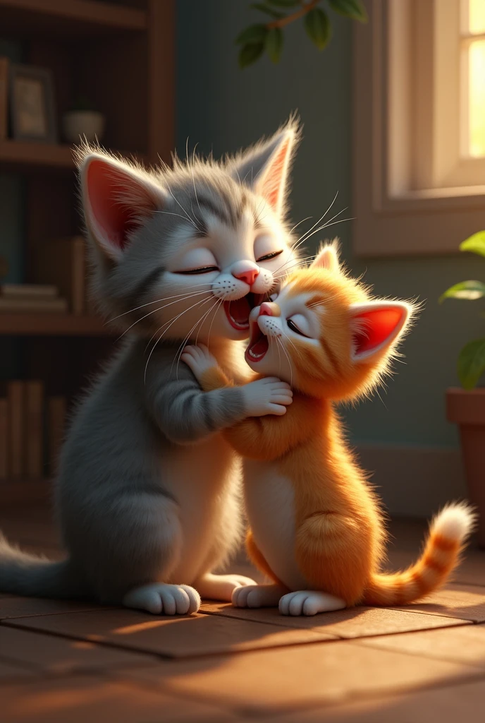 Cat crying with mother cat