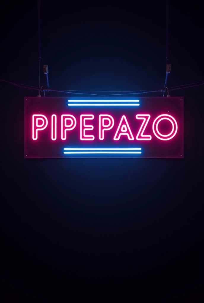 A Banner that says "PIPEPAZO" with neon colors and a dark background

