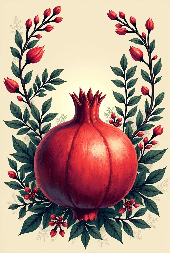 Stamp for seasonal pomegranate liqueur