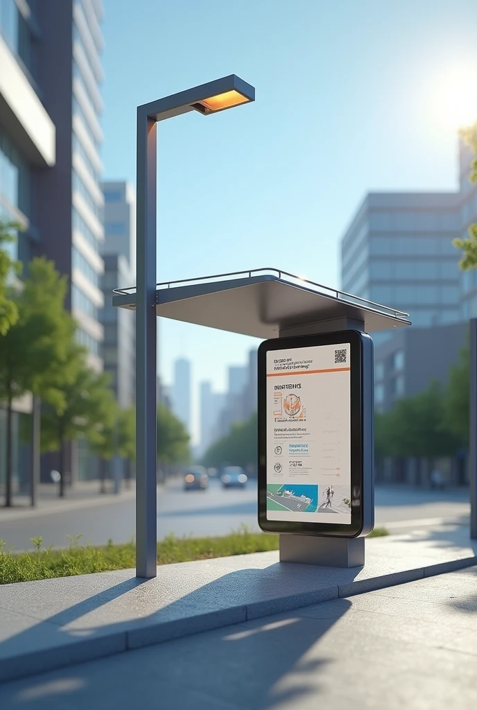 A model of a bus stop with an Arduino system included in a light pole at the station with the motion sensor 