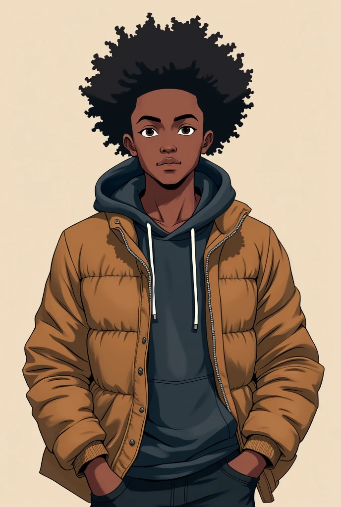 anime style drawing of a black male character