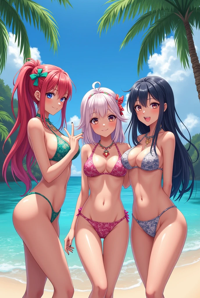 Anime girls in thongs
