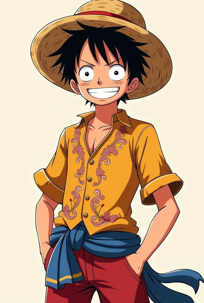 Monkey D. Luffy wearing Philippine Barong