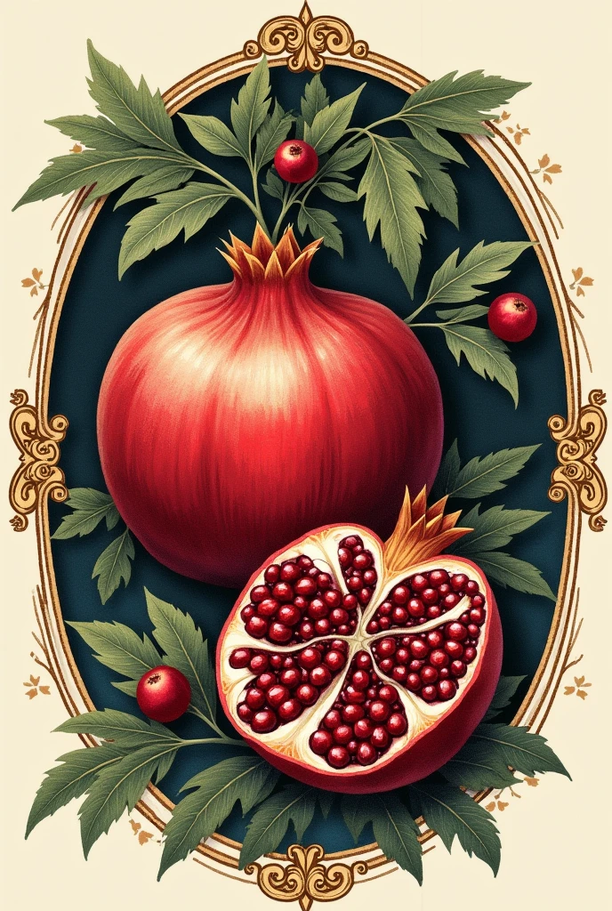 Stamp for seasonal wine-colored pomegranate liqueur