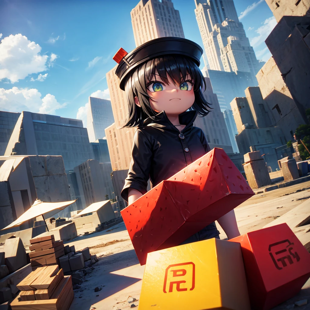Giantess hot mavis girl crushing skycrappers, destruction city