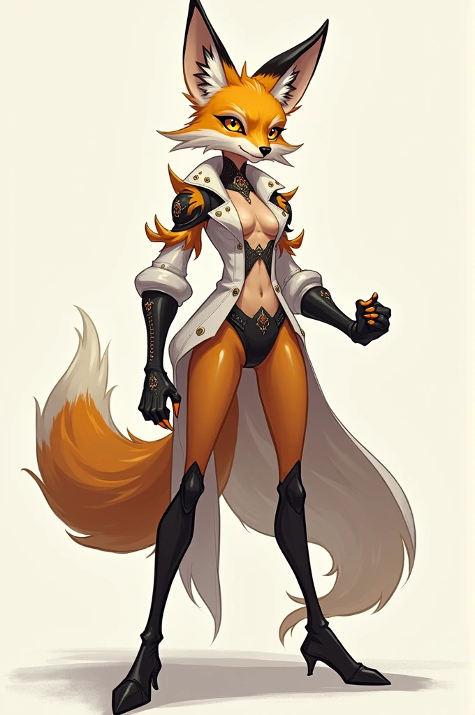 Fox humanoid transvestite member stands