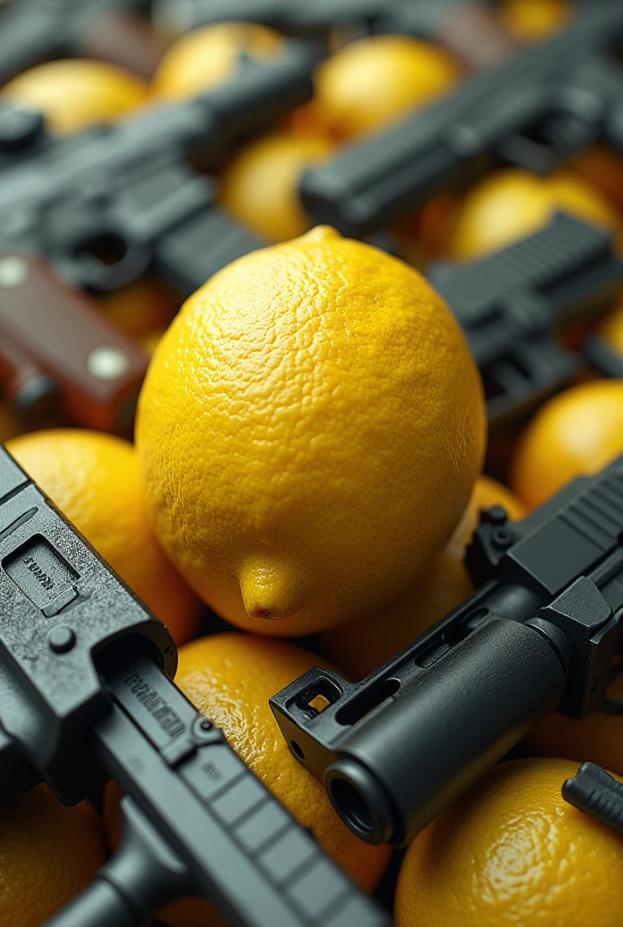 An image that contains lemon and has to do with weapons