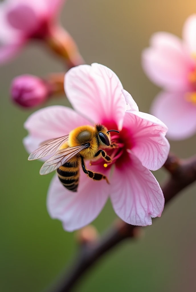 Bee on cherry