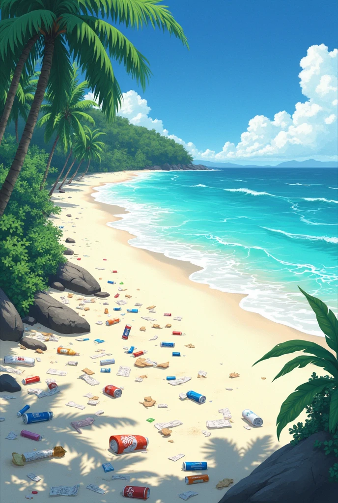 anime,Sandy Beach,rubbish