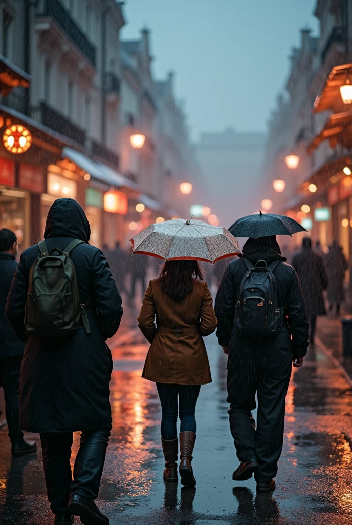 PEOPLE ENJOYING THE RAIN