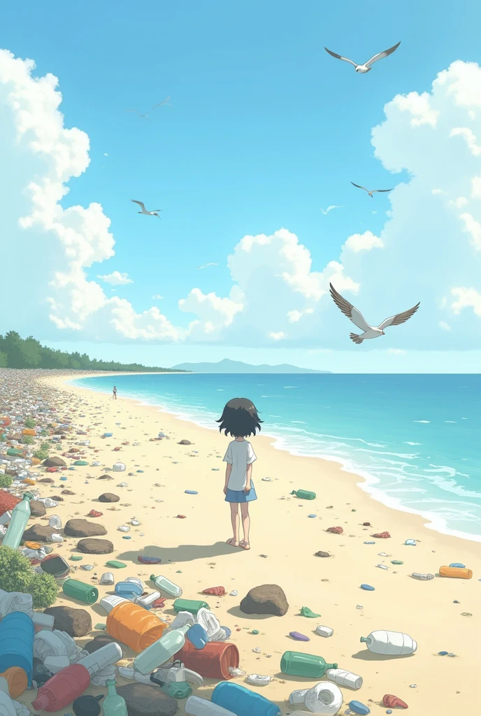 anime,Sandy Beach,rubbish