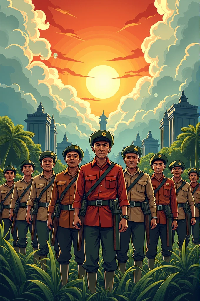 indonesian independence struggle cartoon