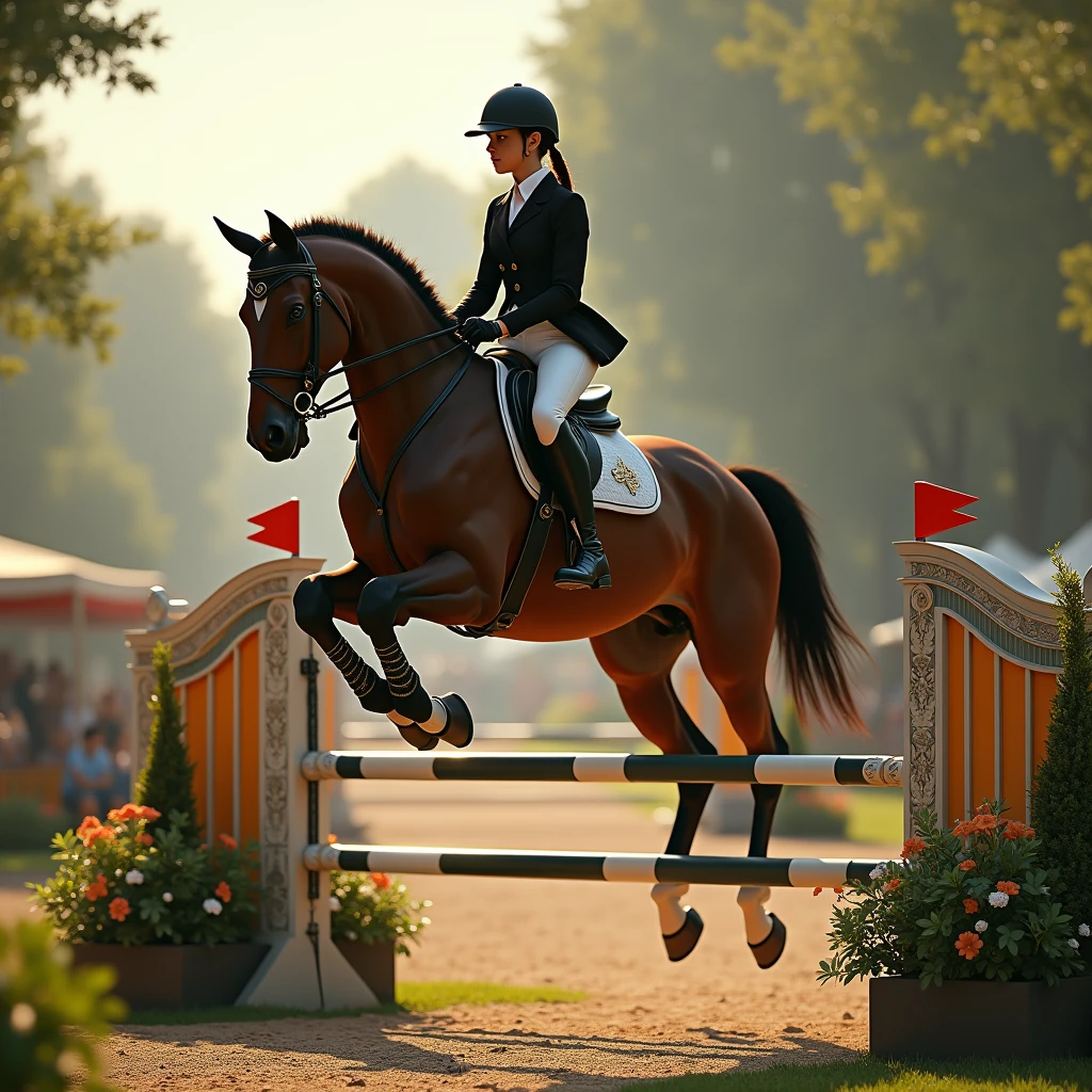 Show Jumping、Beautiful and elegant female jockey