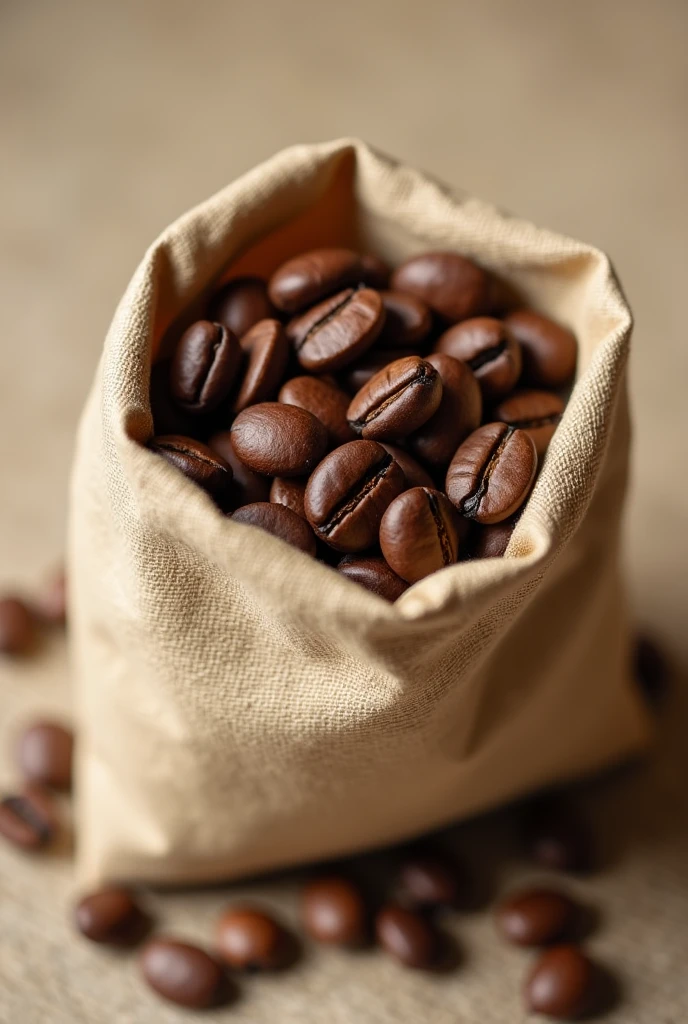 coffee beans in bag isolated
