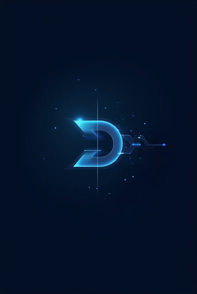 Create a Dtech name logo, the D with more emphasis on the dark blue uniforms, with T technology.I and a data cable passing through the D and the dark blue background more uniform