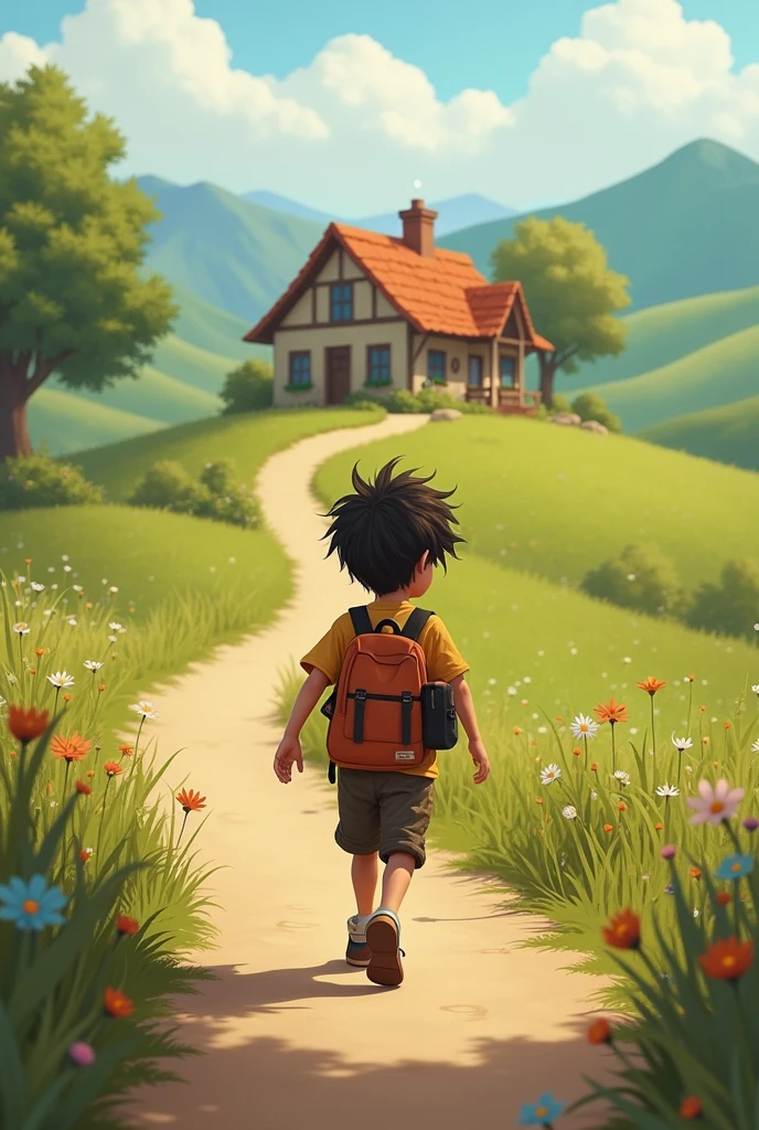 Boy in going home