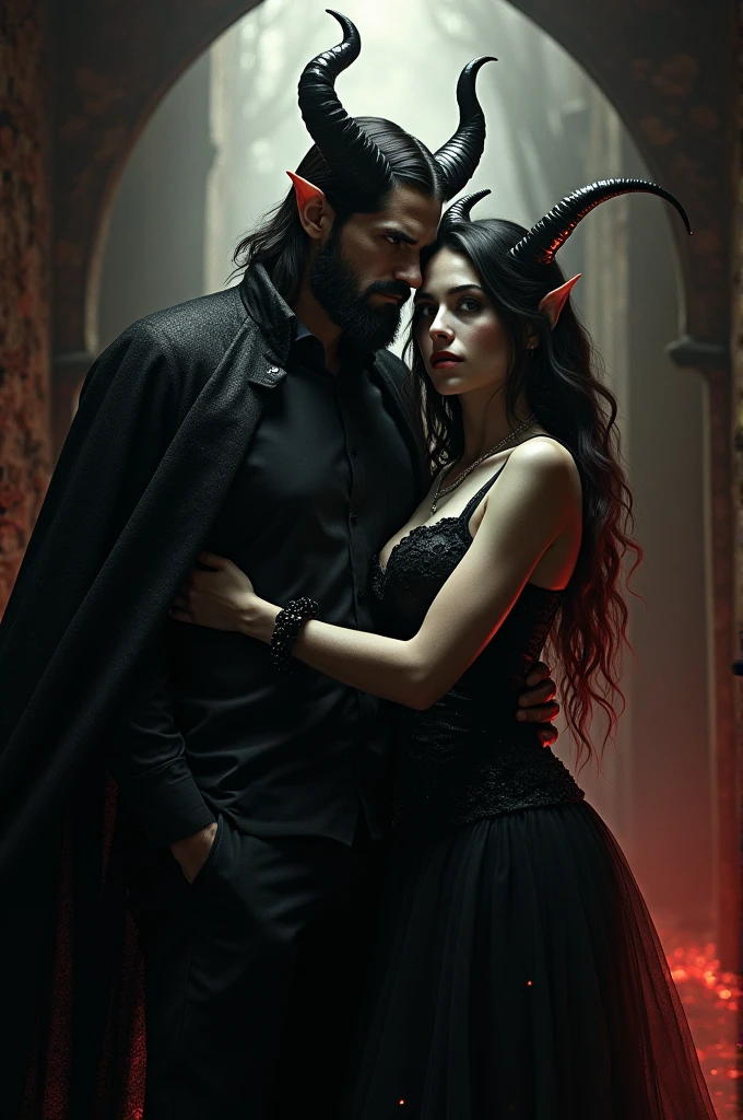 There is one more man and one more woman and together make a picture of the devil.