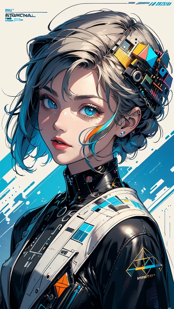 (((masterpiece, highest quality))),(((solo:1.2))),(((1girl:1.2))),32k wallpaper, very detailed, poster, vintage science fiction,(((((geometric cinematic movie poster))))), (bauhaus), shape,(((abstract))),(mid century modern),movie poster,(((((portfolio))))),(((((Close-up))))),(((((bust up))))),((((more various angle)))),(((highlight))),Vast landscape,((((heterochromia)))),(((complete. detailed face))),(((Extremely talented))),(((most complecated machine))),Colorful color scheme