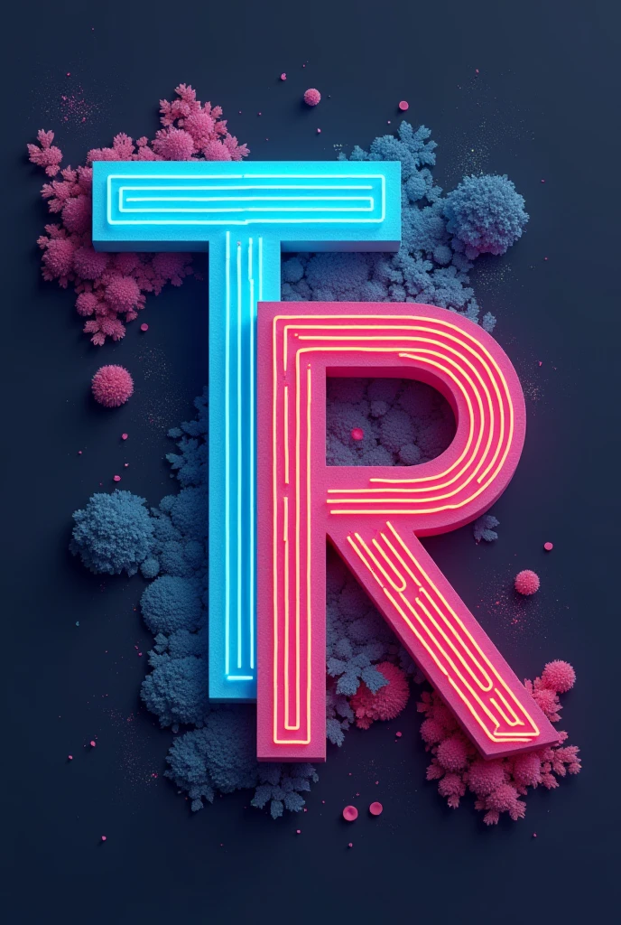 T an R letter contain image  unique design 