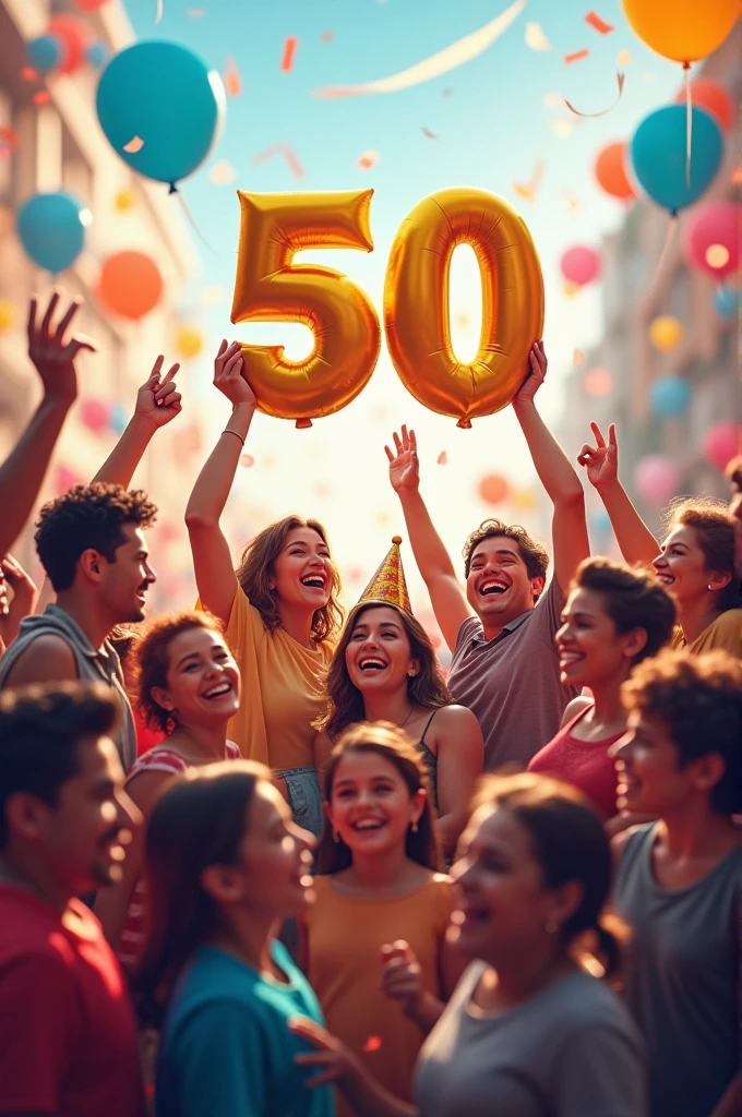 A celebration of 50 subscribers with many people