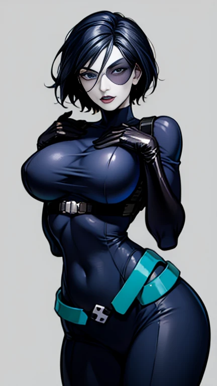 Domino has large breasts