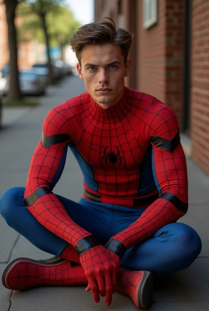 tom holland laying down legs spreas