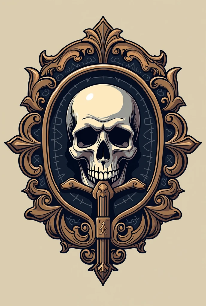 Make a secret society logo for high kinda mafia old school no scary skull just symbolize justice