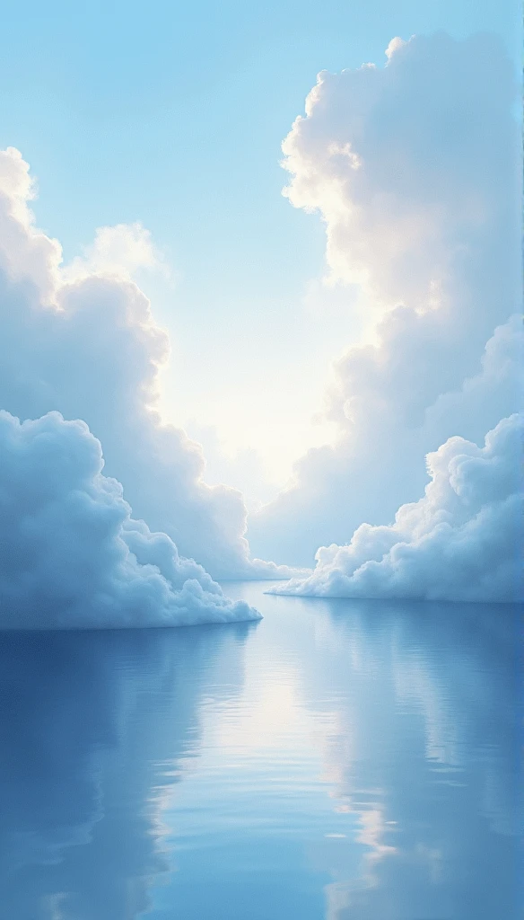 "Surrounded by clouds,Beautiful and flowing painting,Delicately painted landscapes,Thin clouds float on the water,It's like a fairy tale。A hazy light penetrates the clouds,Creates stunning light and shadow effects。The photo shows a sea of clouds,The approaching scenery is fascinating。"
