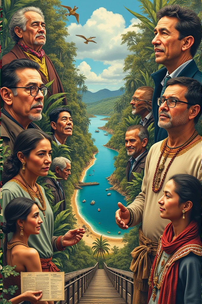 Make me a collage of the foundation of Panama where you place important graphic elements as well as representatives and representative elements of Panama