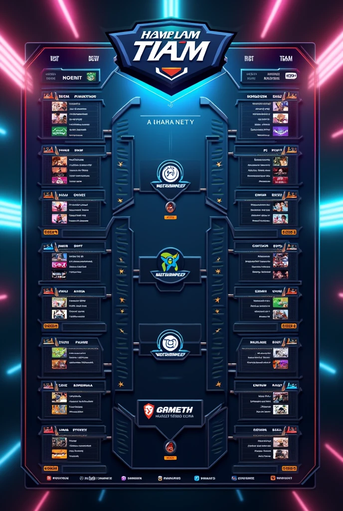 A chart for a gaming tournament with 10 teams

