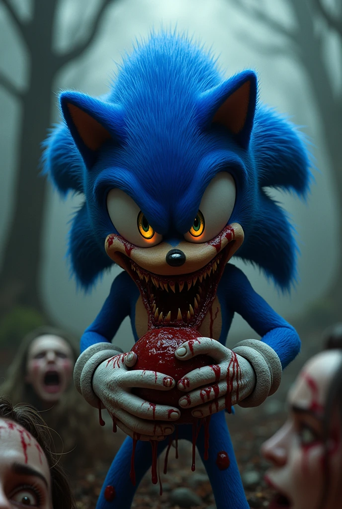 Scary Sonic eating humans