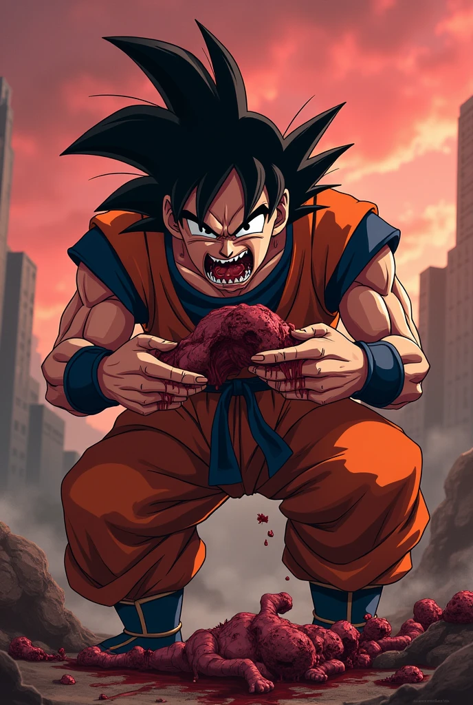 Goku eating humans