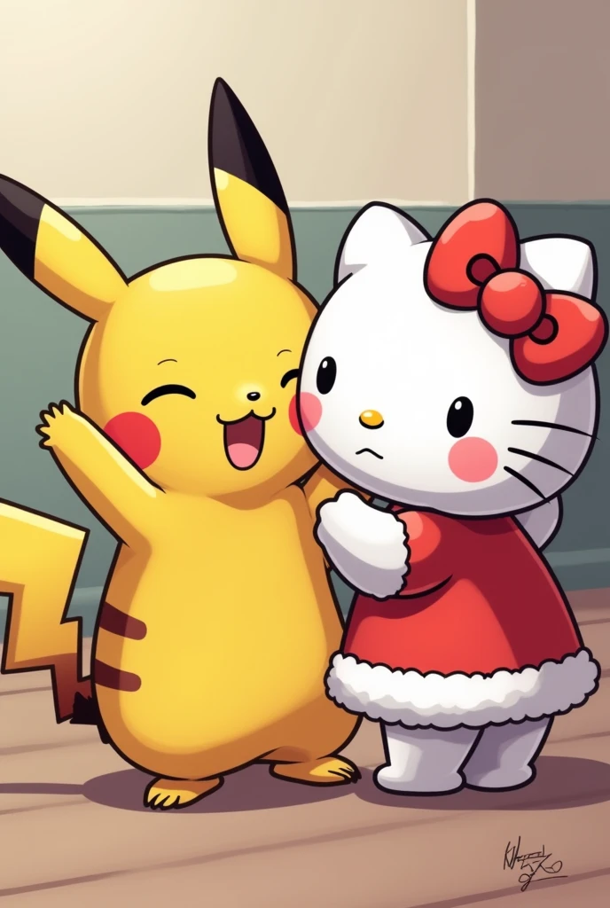  Pikachu kisses HelloKitty

