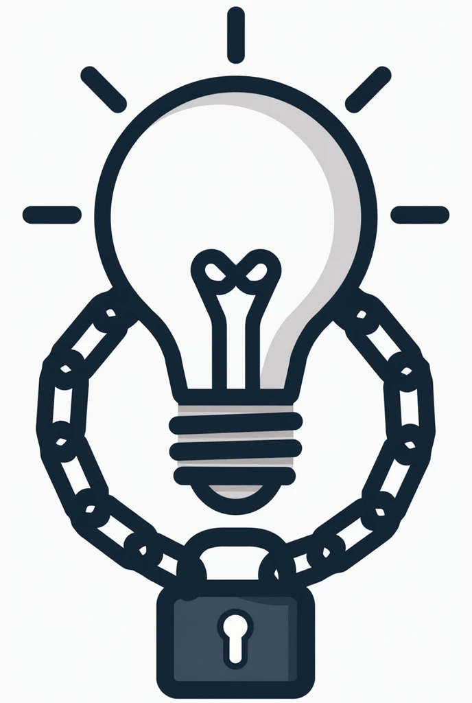 A graphic or icon of a light bulb (symbol of innovation) surrounded by a chain or padlock, representing state restriction.