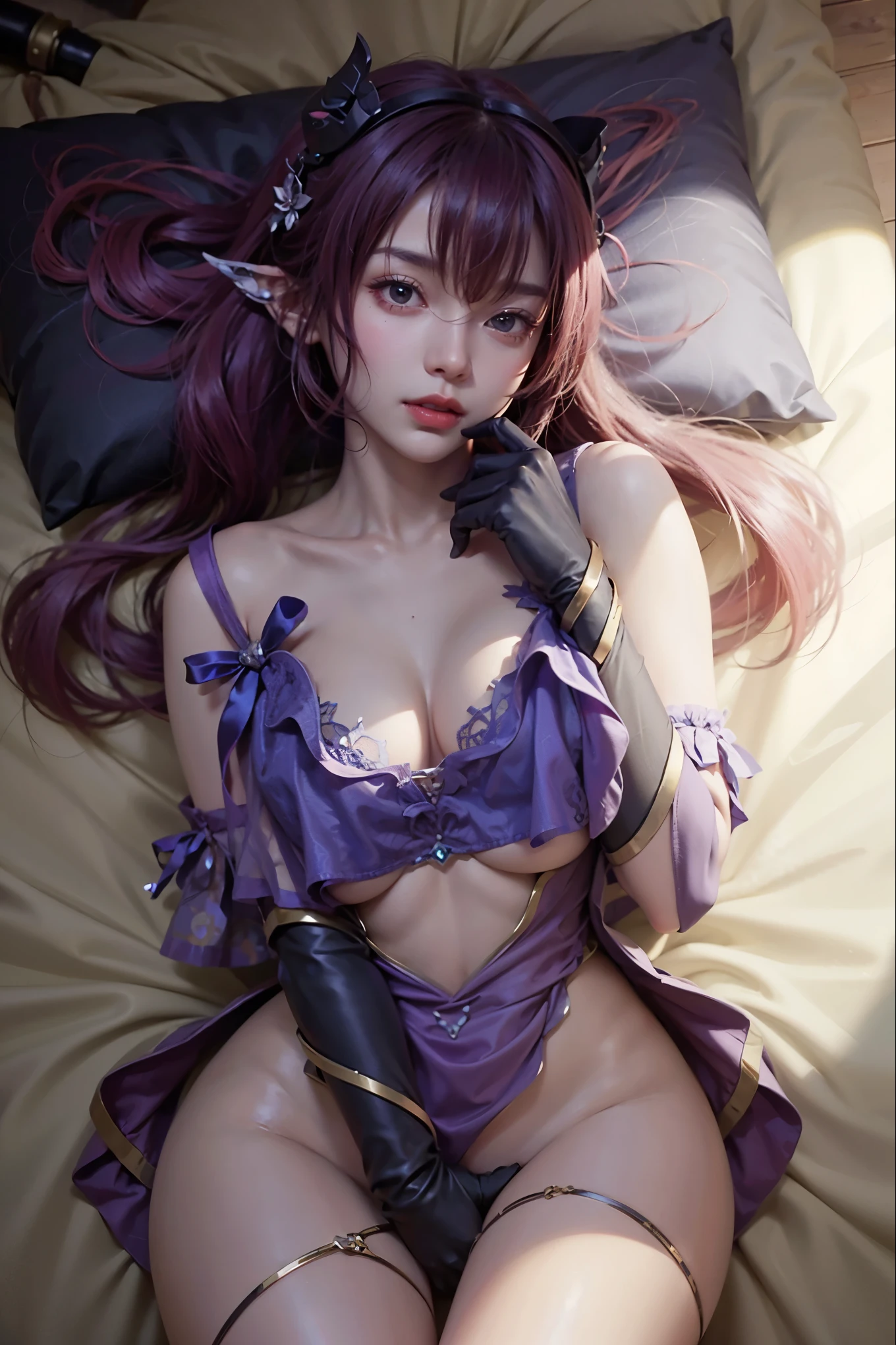 a close up of a girl , detailed strands of hair , big , shadowbringers cinematic, 4 k detail fantasy, a beautiful fantasy empress, game cg, xianxia fantasy, xianxia hero, 2. 5 d cgi anime fantasy artwork, cinematic goddess close shot, ruan jia and artgerm, wow 4 k detail fantasy, hyper-detailed fantasy character, high definition, hyper- detailed,perfect, fantastic, detailed facial and body skin texture, detailed vaginay), detaeyes . ultra realistic, ultra detailed
