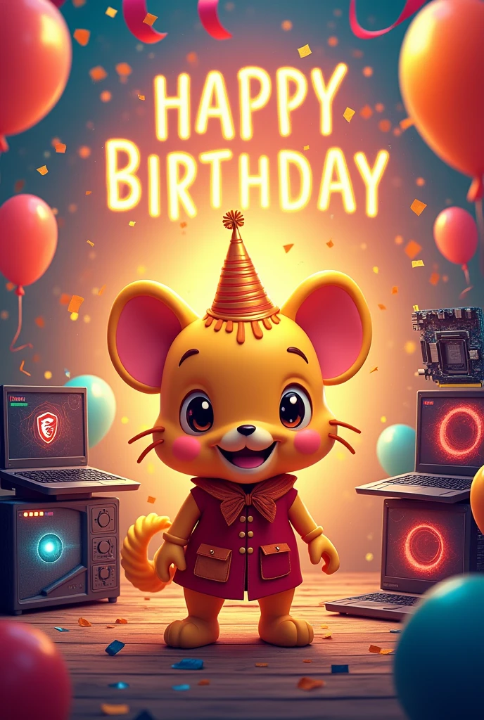 Create a birthday anniversary card with MSI Lucky and any favorite MSI products