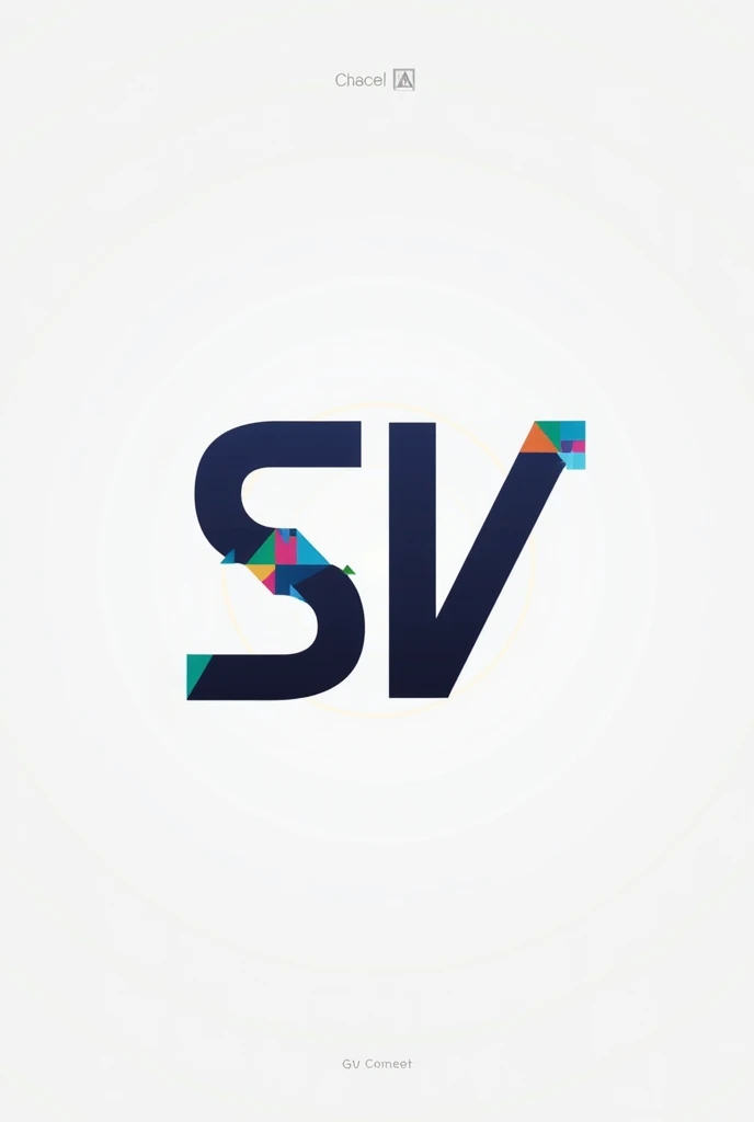 Create a logo with the letters SV, forming a single element. Use straighter lines