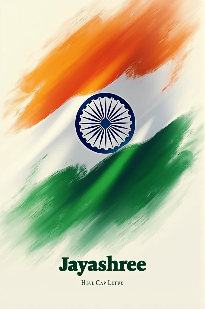 Make a profile picture that shows a Indian flag and Jayashree name in lower