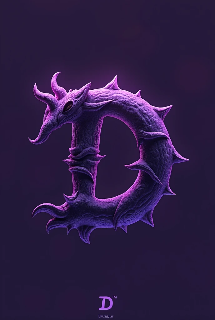 Majinbu logo with the letter D in the background, the letrero D has to be black and the majinbu logo has to be neón violet