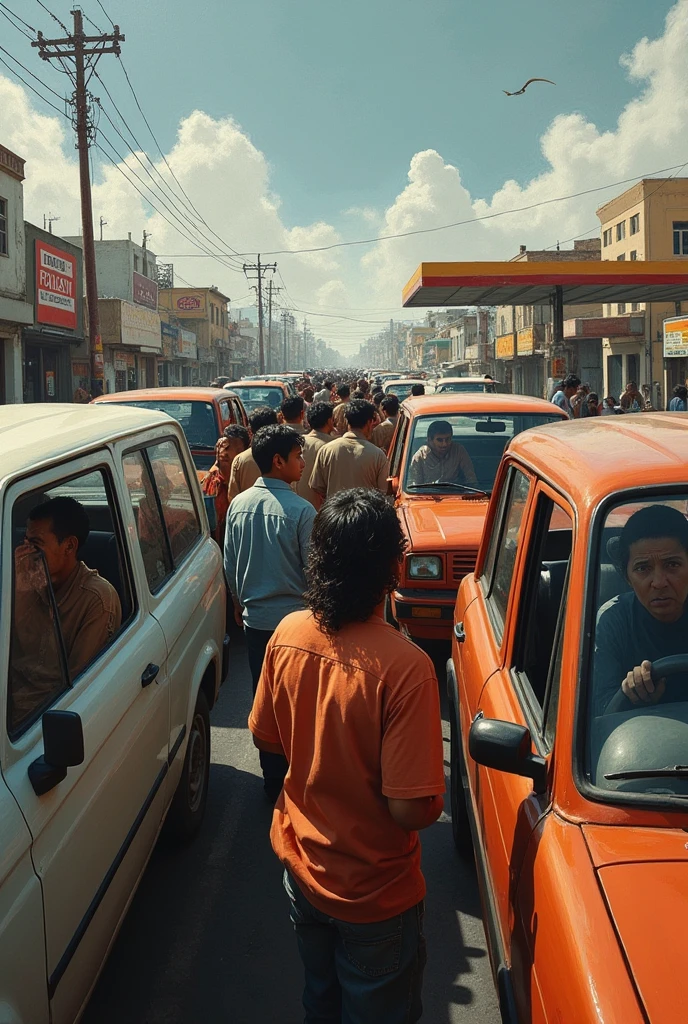 Canvas of the lack of diesel and gasoline in Bolivia